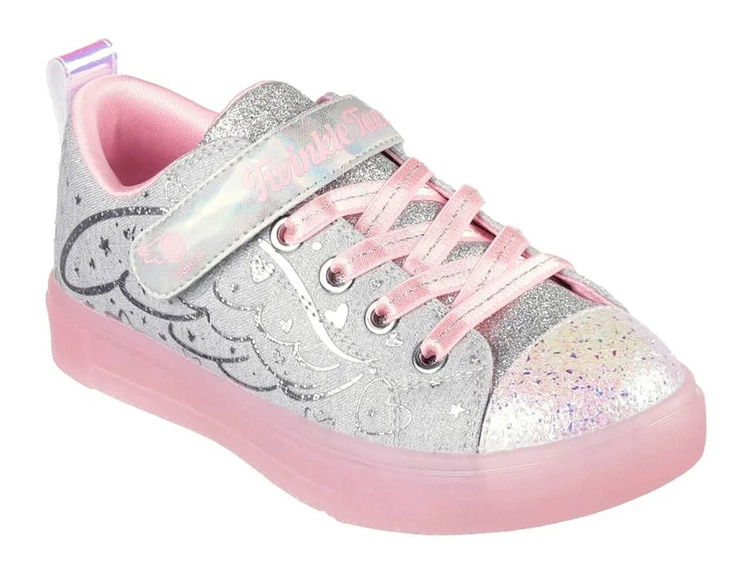 Skechers S Lights Twinkle Sparks Heather Magic 314703L-GYPK Gray/Pink