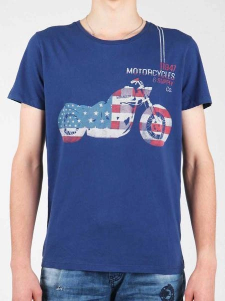 T-Shirt Wrangler S/S Biker Flag Tee W7A53FK 1F