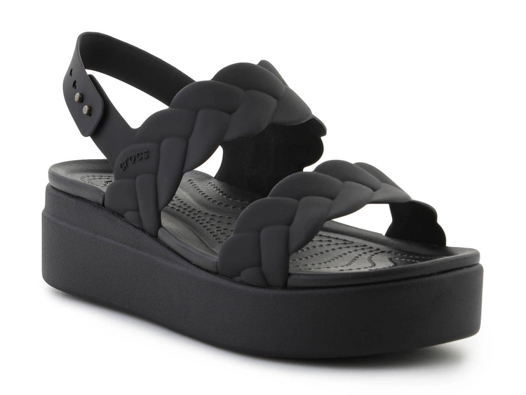 Crocs Brooklyn Woven Low Wedge 209977-060 Black/Black