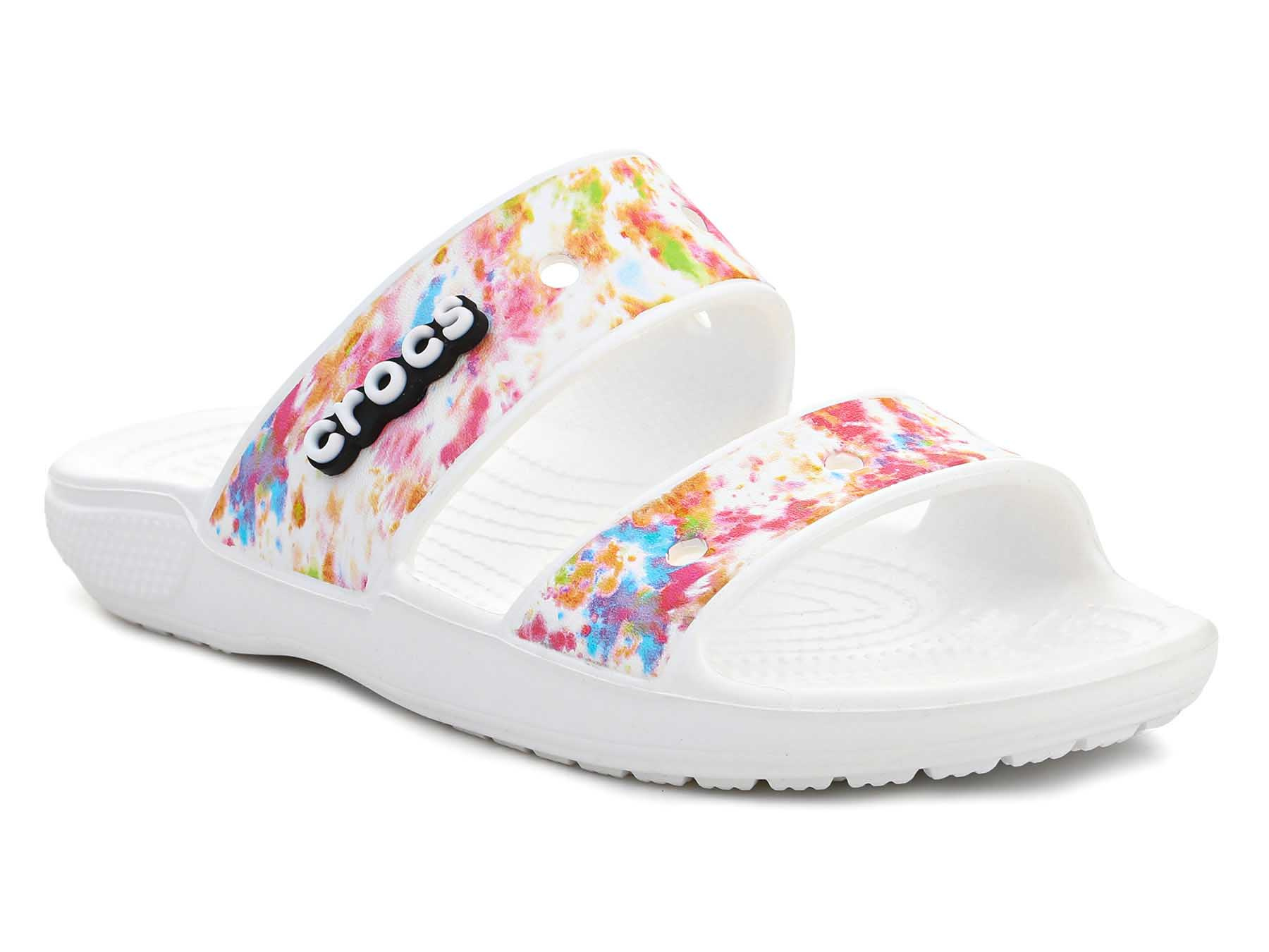 crocs tie dye flip flops