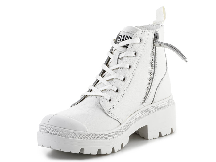 PALLADIUM PALLABASE LEATHER WHITE/BLACK M 96905-102-M women's shoes