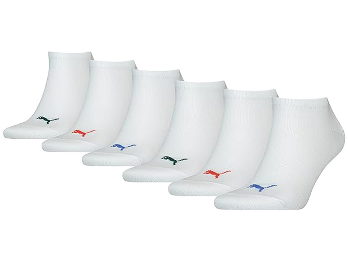 PUMA UNISEX SNEAKER PLAIN 6-PACK ECOM 701219578-008 WHITE/BLUE/RED